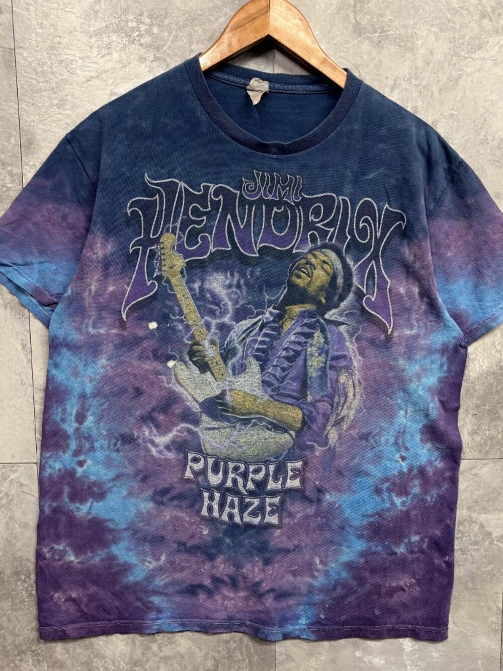 Liquid Blue Jimi Hendrix Purple Haze T Shirt Men's L Navy Tie Dye Vintage